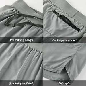 Pantalones cortos de playa de poliéster reciclado para hombre, pantalones cortos deportivos holgados para Fitness al aire libre, pantalones de playa de secado rápido de seda helada, tres pantalones - Product Image 6