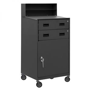 Mejor Precio, Compre Ahora: Escritorio Móvil de 2 Cajones para Tienda con Estante y Base Cerrada - Product Image 1