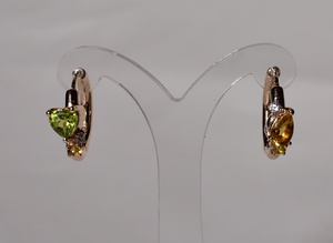 S925 14K Gold Plated Chunky Natural Turquoise Cubic Zirconia Earring Customizable for Retail OEM ODM from Thailand - Product Image 2