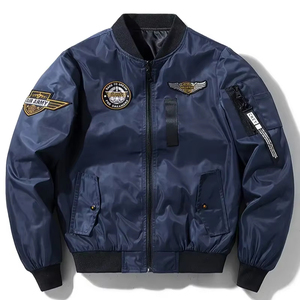 Chaqueta de bombardero para hombre hecha a medida de alta calidad tela de lona de calidad de talla grande con chaqueta de precio barato para hombre - Product Image 1