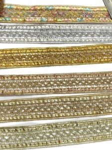 Nhà máy trực tiếp bán buôn vàng bạc bện sequined ren cắt tỉa trang trí kim loại ren Ribbon TRIM - Product Image 4