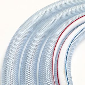 Transparent 1/2 Inch <strong>5</strong>/<strong>8</strong> Inch PVC Fiber Reinforced <strong>Braided</strong> <strong>Hose</strong> for Garden Water Air Fuel Gas Oil - Product Image 2