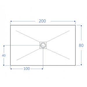 Piatto doccia in marmo in resina Greta bianco 25-30mm di alta dimensione 200x80x3cm confezione da 1 per docce - Product Image 3