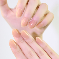 Faux ongles à presser en ABS, couleur nude, pré-conçus, pour doigts