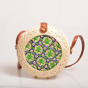 Porte-monnaie rond en bambou tissé à la main, unique, prix d'usine, Vietnam - Product Image 4