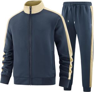 Breathable Polyester <b>Tracksuit</b> for Adults Wholesale Custom Logo Men's Grey Sports <b>Tracksuit</b> with Hood Fitness Gym Jogging Suit - Product Image 5