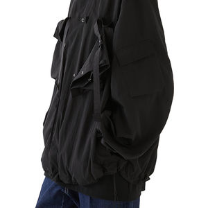 Sudadera con Capucha de Hombre de Alta Calidad, Estilo Vintage, Hombros Caídos, Abertura Media, Borde Deshilachado, Estampado Francés, Manga Larga - Product Image 3