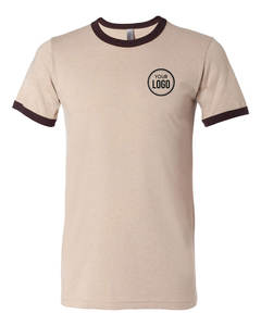 Bella + Canvas Unisex Ringer Tee Chemise à manches courtes en poly-coton de style vintage avec côtes contrastées pour la marque avec logo personnalisé - Product Image 3