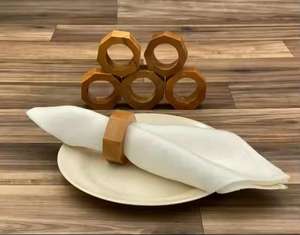 Anillos de Servilleta de Madera de Colores, Hechos a Mano, con Diseño Moderno Indio, para Decoración de Mesa, Bodas, Fiestas, Logotipo Personalizado Disponible - Product Image 3