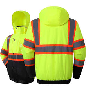 Veste de sécurité réfléchissante haute visibilité pour travaux de construction en hiver, personnalisée en usine, haute visibilité, travail en extérieur, 1 veste OEM - Product Image 1