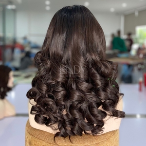 Perruque brune rebondissante de haute qualité Super Double Drawn Perruque à fermeture frontale Brun clair 100% Cheveux humains vietnamiens de haute qualité 2025 - Product Image 5