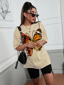 Último estilo, camisetas para mujer, camisetas ligeras y transpirables para mujer, camisetas 100% de algodón hechas de talla grande para mujer a la venta - Product Image 4