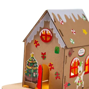 Navidad Gingerbread House Craft Led Navidad <span class=keywords><strong>Villa</strong></span> Estatuilla Cookie House Niños Niño Navidad Casa <span class=keywords><strong>de</strong></span> <span class=keywords><strong>papel</strong></span> - Product Image 5