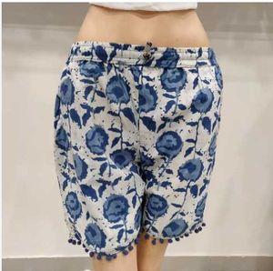 Short de bain en coton imprimé personnalisé pour femmes, respirant, écologique, tenue décontracté, vacances, taille élastique délavée pour femmes - Product Image 5