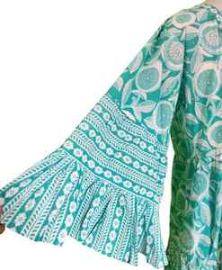 Vestido Maxi con Estampado Floral de Cristal, Vestido Largo de Algodón Indio, Vestido Boho de Verano para Mujer - Product Image 2