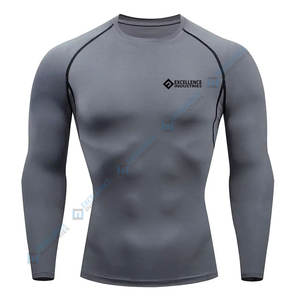 Nuevos protectores contra sarpullidos para hombres adultos hechos con Spandex/poliéster para venta al por mayor Rash Guard Men Long Sleeve Rash Guard - Product Image 1
