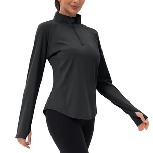 Sudadera con cuello levantado de lana de poliéster con logotipo Regular personalizado para mujer, jersey con media cremallera, sudadera para mujer, ropa con media cremallera - Product Image 5