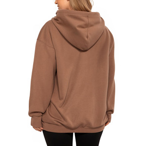 Pull à capuche à manches longues surdimensionné décontracté pour femmes Logo imprimé personnalisé Streetwear tricoté sweat-shirt blanc avec col à capuche - Product Image 5