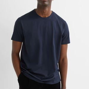 Camiseta Deportiva Casual para Hombre, Corte Holgado, 100% Algodón Elástico, Cuello Redondo, Manga Corta con Logotipo Estampado - Product Image 1