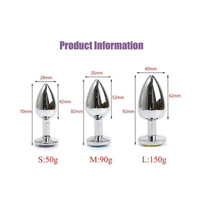 One.wish.health.ca re Butt Plug Jeweled Jouet sexuel en acier inoxydable de haute qualité Adultes BDSM Anal Plug Set - Product Image 3