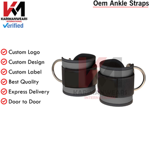 Sangles de cheville sur mesure pour les exercices de kickbacks sur machine à câbles, exercices du bas du corps, sangles de jambe réglables avec rembourrage en néoprène - Product Image 2