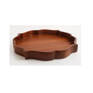 定制相思木制优雅造型上菜托盘木制碗碗茶杯拼盘上菜木制托盘