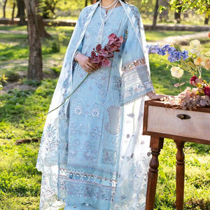 2025 Women's Elegant Shalwar Kameez Dress Hand Drawn Print Winter Wear Suits From Lawn Material for <b>Party</b> and Eid Celebration - Product Image 1