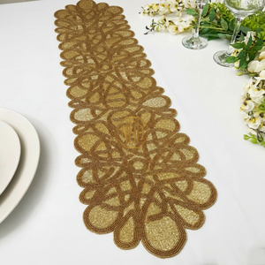 Chemin de table en perles fait main, sous-plat brodé, décoration de table personnalisée - Product Image 2