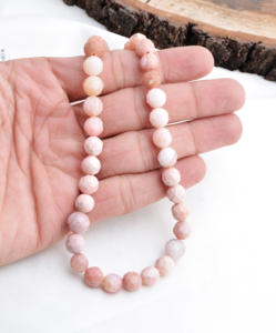 โอปอลสีชมพูธรรมชาติ 7 มม. ทรงกลมเว้า สำหรับทำเครื่องประดับชั้นดี - Product Image 6