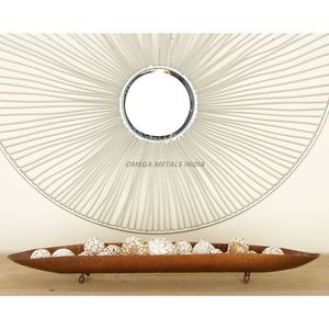 Juego de bandejas de servicio de metal negro elegante con base de madera natural y asas elegantes para decoración moderna y uso práctico - Product Image 2