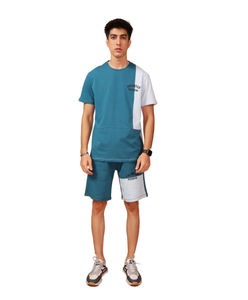 Survêtements multi-panneaux personnalisés en coton 100% de haute qualité pour hommes Chemises et shorts à manches courtes avec impression de logo personnalisé - Product Image 1