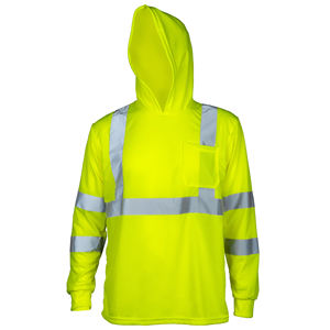 Camiseta de Alta Visibilidad Personalizada, de Secado Rápido, para Construcción, Manga Larga, Reflectante, de Poliéster, con Capucha, Servicio OEM - Product Image 4