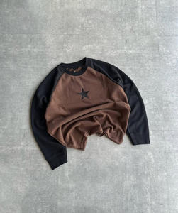 High Street Custom T-shirt gaufré surdimensionné lourd pour homme Vintage Washed Sunfaded manches longues avec coupe confortable - Product Image 4