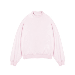 Bébé rose sweats à capuche épais à épaules tombantes surdimensionnés poids lourd 100% coton polaire Logo personnalisé Crop Boxy ras du cou sweats à capuche - Product Image 5