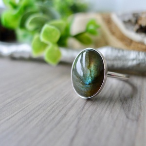 Bague en labradorite bleue naturelle, argent sterling 925, pierre précieuse labradorite faite à la main, bijoux pour femmes, bague de mariage, cadeau pour femmes - Product Image 1