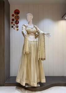 Modern Pure <b>Tissue</b> Silk Chaniya Choli Set Mirror Embroidery Festive <b>Wedding</b>/Party Wear Laxmi Lifestyle Quick Dry All Seasons - Product Image 2