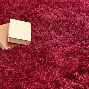 Alfombra de área de lujo roja vino, de pelo largo y resistente, de 80x150 cm, con envío manual. - Product Image 3