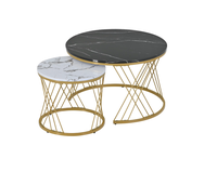 Vaisselle en fil de fer et marbre de style américain Articles de maison décoratifs Fancy Hotels Zone d'attente Table d'appoint fabricant de gros Exportateur