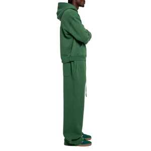 Ensemble de survêtement unisexe décontracté en molleton épais 350 g/m² extensible dans les quatre sens avec impression sérigraphique, capuche à cordon et pantalon évasé - Product Image 4