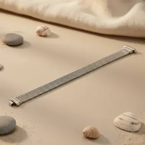 Women's 925 <b>Silver</b> Mesh <b>Bracelet</b> Freshwater Pearl <b>Cross</b>-shaped Rhodium Plated Fine Jewelry Gift Featuring Gold Diamond Platinum - Product Image 1