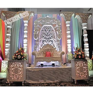 ฉากหลังแต่งงานสีงาช้างร่วมสมัยยอดเยี่ยมสไตล์โมเดิร์นตกแต่งเวทีวงกลมสำหรับงานอีเวนต์และงานปาร์ตี้ - Product Image 1