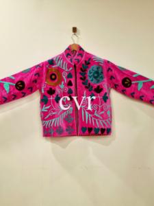 Chaqueta Bohemia Bordada con Cuello Mandarín, Manga Larga, Estampado Floral, Hecha a Mano, Ropa Exterior para Mujer, Ropa de Primavera - Product Image 3