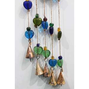 Handmade Boho Garden Hanging Windchime Multi-Colour Heart Shaped Sun Catcher Beaded <b>Chime</b> - Product Image 6