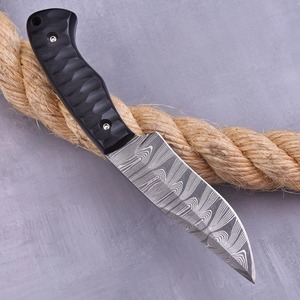 Cuchillo hecho a mano de acero de Damasco para caza y acampada al aire libre con hoja fija, Funda de cuero, cuchillo de vaquero de nuevo diseño compatible con OEM - Product Image 4