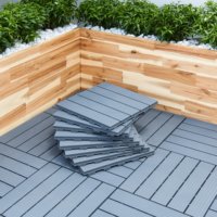 Dalles de terrasse extérieures en WPC modernes, carrées, antidérapantes, écologiques, résistantes aux intempéries, à emboîtement par clic, pour pose DIY (Pima)
