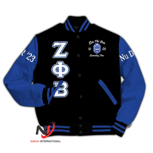 เสื้อแจ็กเก็ตสตรีปักลาย Zeta phi Beta sorority, เสื้อแจ็กเก็ตแขนหนังแกะปักลาย - Product Image 6