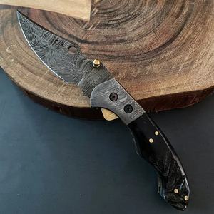 Jexmoo OEM personalizado hecho a mano multifuncional Damasco acero cuchillo de bolsillo Funda de cuero para regalo de aniversario padrino presente - Product Image 6