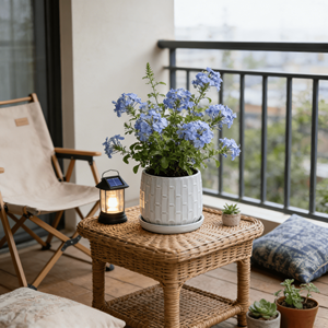 2 件套轻质陶瓷花盆 现代风格花盆，带排水功能，适合家庭和花园使用 - 环保白色 - Product Image 2