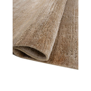 Tapis en laine et soie noué à la main Entropy Ivory AKWS-13075, en coton biologique, couleur unie, pour salon, maison, voiture et couloir - Product Image 2