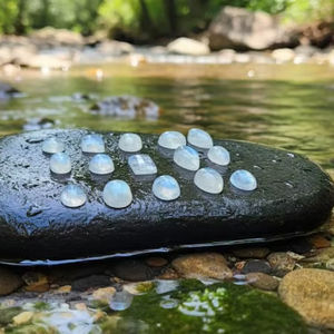 Piedras Preciosas Curativas Naturales, Piedra de Luna Azul, Cristal de Piedra de Luna Blanca Natural de Alta Calidad, Piedras de Cristal, Piedra de Palma de Cristal - Product Image 4